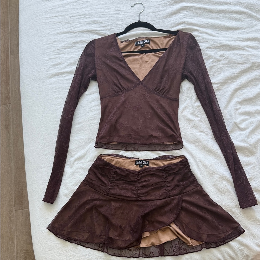 I.AM.GIA Brown Skirt Set